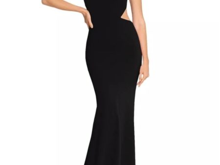 AQUA FORMAL Womens Cut Out Spaghetti Strap Asymmetrical Neckline Full-Length Evening Mermaid Dress Discount