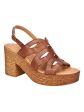 BELLA VITA Womens Brown Burnished 1  Platform Cut Out Padded Pri-italy Open Toe Platform Buckle Leather Slingback Sandal W Online