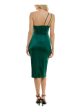 B DARLIN Womens Zippered Sleeveless Asymmetrical Neckline Below The Knee Party Sheath Dress Supply