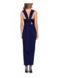 BETSY & ADAM Womens Zippered Sleeveless Square Neck Full-Length Evening Gown Dress Online now