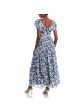 AQUA Womens Cut Out Floral Flutter Sleeve V Neck Maxi Party Fit + Flare Dress Cheap