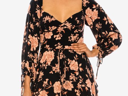 B DARLIN Womens Belted Floral 3 4 Sleeve Sweetheart Neckline Short Party Fit + Flare Dress Hot on Sale