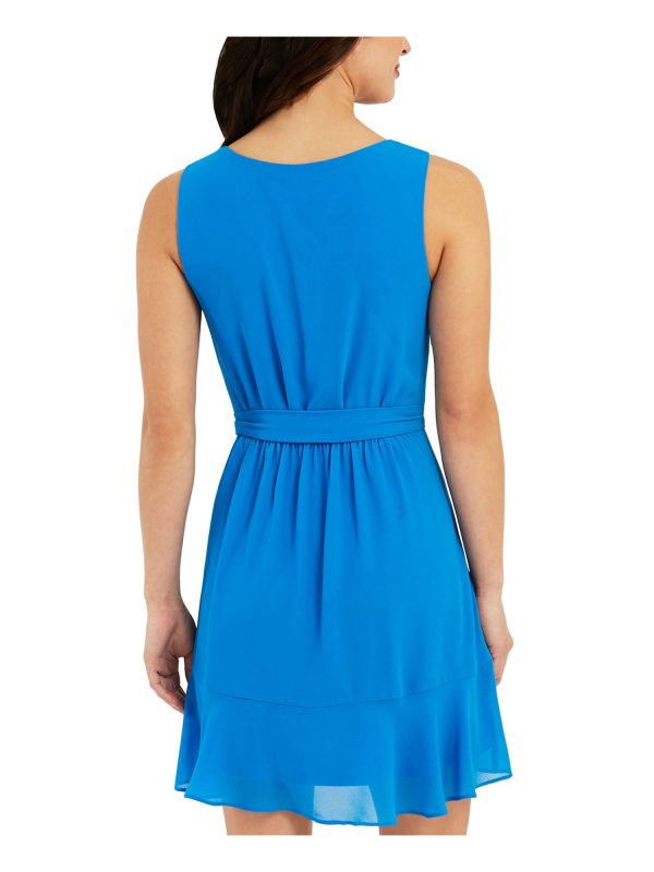 BCX Womens Ruffled Sleeveless Surplice Neckline Above The Knee A-Line Dress Discount