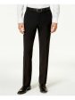 BAR III Mens Black Flat Front, Tapered, Slim Fit Performance Stretch Suit Separate Pants Cheap