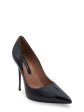 BCBG MAXAZRIA Womens Black Padded Nova Pointed Toe Stiletto Slip On Leather Dress Pumps Shoes Online now