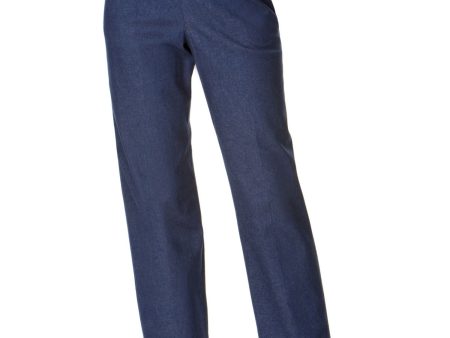 ALFRED DUNNER Womens Blue Cotton Blend Pocketed Elastic Waist Straight leg Pants Online now