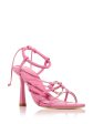 AJE. Womens Pink Twisted O-Ring Strappy Padded Mirage Pointed Toe Flare Leather Heeled Sale