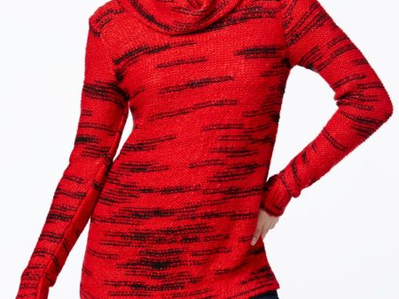 KENSIE Womens Sheer  Knitted Long Sleeve Cowl Neck Sweater For Cheap