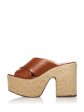 AQUA Womens Brown 2-1 2  Platform Comfort July Round Toe Block Heel Slip On Leather Espadrille Shoes M Fashion