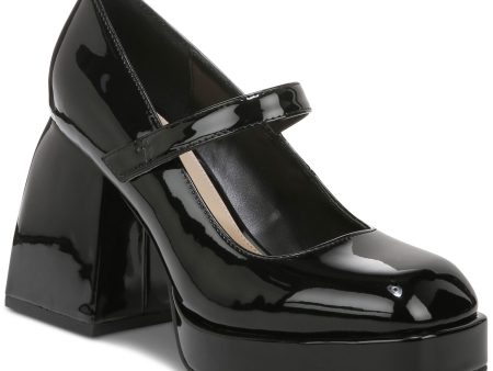 BAR III Womens Black Mary Jane Comfort Nexie Square Toe Flare Slip On Pumps Shoes M Online Sale