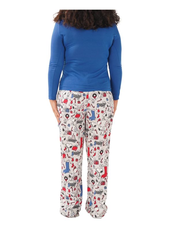 HYBRID APPAREL Blue Graphic Holiday Pajamas Hot on Sale