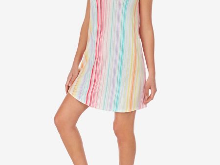 CUDDL DUDS White Striped Everyday Nightgown Discount