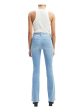 7 FOR ALL MANKIND Womens Light Blue Zippered Pocketed Button Closure Form Fitting Straight leg Jeans Hot on Sale