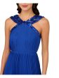 ADRIANNA PAPELL Womens Blue Pleated Zippered Lined Sleeveless Halter Above The Knee Party Fit + Flare Dress on Sale