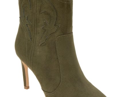 BCBGENERATION Womens Green Padded Sara Pointed Toe Stiletto Dress Western Boot Hot on Sale