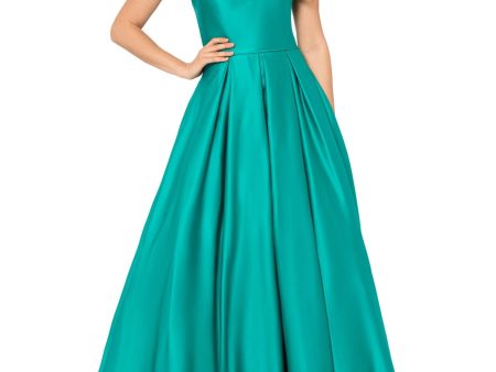 BLONDIE NITES Womens Zippered Spaghetti Strap V Neck Full-Length Prom Gown Dress Online now