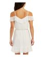 BCX Womens Ruffled Flutter Sleeve Off Shoulder Above The Knee Party A-Line Dress Discount