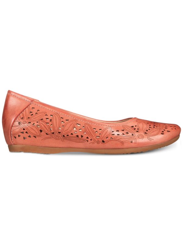 BARETRAPS Womens Coral Perforations Hidden Heel Mariah Round Toe Wedge Slip On Flats Shoes M on Sale