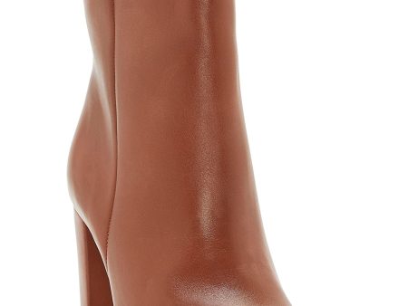 VINCE CAMUTO Womens Brown Comfort Membidi Pointed Toe Cone Heel Zip-Up Leather Booties M Online Sale