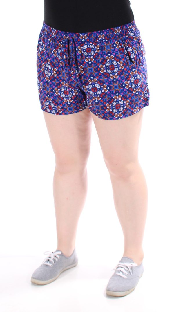 BEBOP Womens Blue Geometric Intimates Wide Leg Shorts For Cheap