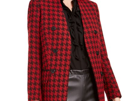 BAR III Womens Black Houndstooth Evening Blazer Jacket For Sale