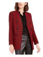 BAR III Womens Black Houndstooth Evening Blazer Jacket For Sale