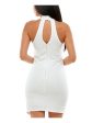 B DARLIN Womens Zippered Sleeveless Halter Above The Knee Evening Body Con Dress Hot on Sale