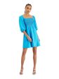 BAR III Womens Smocked Pouf Sleeve Square Neck Above The Knee Fit + Flare Dress Hot on Sale