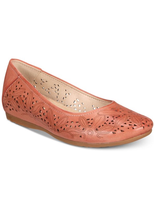 BARETRAPS Womens Coral Perforations Hidden Heel Mariah Round Toe Wedge Slip On Flats Shoes M on Sale