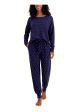 ALFANI Navy Crescent Moon Printed Long Sleeve Cuffed Pajamas For Discount