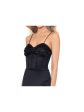 BLONDIE NITES Womens Black Pleated Zippered Boning Padded Open Lace Up Back Spaghetti Strap Sweetheart Neckline Full-Length Formal A-Line Dress For Discount