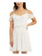 BCX Womens Ruffled Flutter Sleeve Off Shoulder Above The Knee Party A-Line Dress Discount