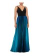 BETSY & ADAM Womens Black Zippered Pleated V-back Ombre Skirt Padded Cups Sleeveless V Neck Full-Length Evening Gown Dress Discount