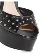 AQUA Womens Black 1-1 2  Platform Ankle Strap Studded Cullen Round Toe Block Heel Buckle Leather Dress Sandals Shoes Hot on Sale