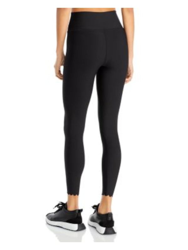 AQUA ATHLETIC Womens Scalloped High Waist Leggings Cheap