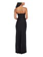 B DARLIN Womens Black Ruched Zippered Feather Trim High-slit Lined Sleeveless Strapless Full-Length Formal Gown Dress Discount