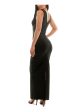 BEBE Womens Zippered Sleeveless V Neck Full-Length Cocktail Gown Dress Online Hot Sale