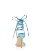 AQUA Womens Blue Wrapping Ankle Straps Padded Mandy Pointed Toe Stiletto Lace-Up Heeled M Hot on Sale