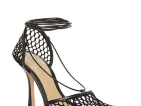 BOTTEGA VENETA Womens Black Cut Out Square Toe Stiletto Lace-Up Dress Heeled For Cheap