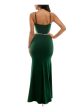 BCX DRESS Womens Green Embellished Cut Out Unlined Zippered Spaghetti Strap Square Neck Full-Length Formal Gown Dress Online