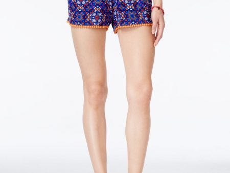 BEBOP Womens Blue Geometric Intimates Wide Leg Shorts For Cheap