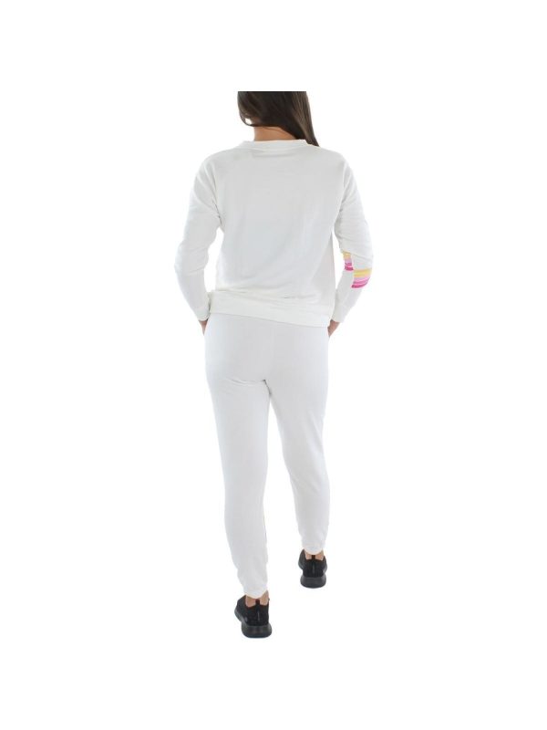 AVA & ESME White Drawstring Graphic Long Sleeve Crew Neck Lounge Sweatsuit Fashion