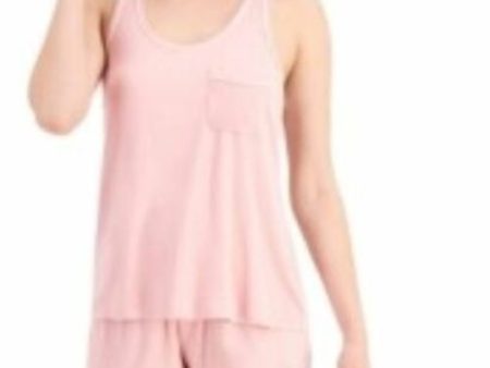 ALFANI Pink Elastic Band Solid Sleeveless Scoop Neck Sleepwear Pajamas Sale