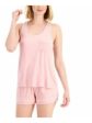 ALFANI Pink Elastic Band Solid Sleeveless Scoop Neck Sleepwear Pajamas Sale