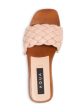 AQUA Womens Beige Padded Studded Boho Square Toe Platform Slip On Heeled M Hot on Sale