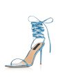 AQUA Womens Blue Wrapping Ankle Straps Padded Mandy Pointed Toe Stiletto Lace-Up Heeled M Hot on Sale