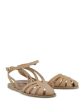 ANCIENT GREEK SANDALS Womens Beige Cut Out Ankle Strap Aella Round Toe Buckle Leather Sandals Shoes Online Sale