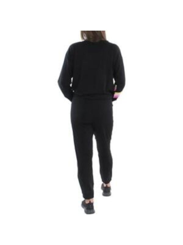 AVA & ESME Black Drawstring Graphic Long Sleeve Crew Neck Lounge Sweatsuit on Sale