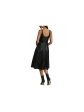 AVEC LES FILLES Womens Black Faux Leather Zippered Lined Seamed Detailing Scoop Back Sleeveless Square Neck Below The Knee Party Fit + Flare Dress Discount