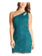 BCX DRESS Womens Green Lace Floral Sleeveless Asymmetrical Neckline Short Party Body Con Dress For Cheap